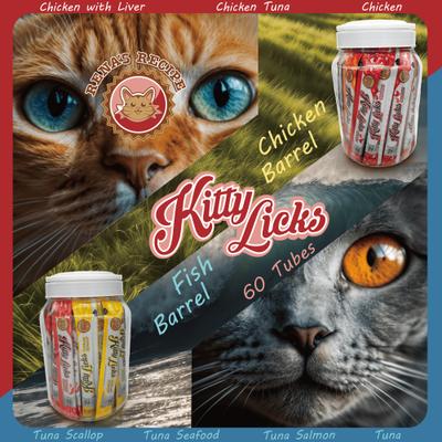 Kitty Licks Chicken Variety Lickable Cat Treats, 60 count