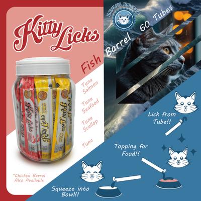 Kitty Licks Tuna Variety Lickable Cat Treats, 60 count