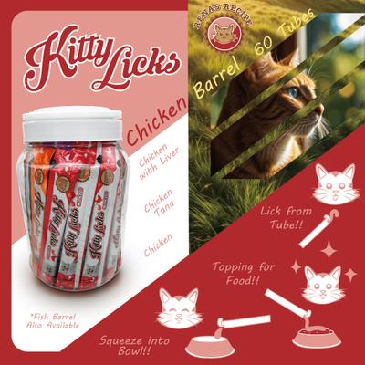 Kitty Licks Chicken Variety Lickable Cat Treats, 60 count