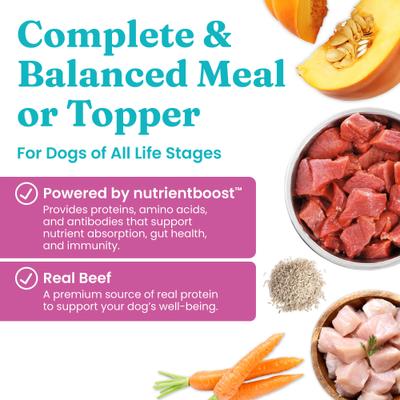 Bundle: Solid Gold Homestyle Meal Skin & Coat Support Chicken + Gut Health Beef Dog Food Topper, 9-oz pouches, case of 2