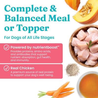 Bundle: Solid Gold Homestyle Meal Skin & Coat Support Chicken + Gut Health Beef Dog Food Topper, 9-oz pouches, case of 2