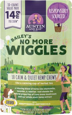 Bailey's Calm & Quiet 14mg Broad Spectrum Hemp Chews Supplement for Dogs, 30 count