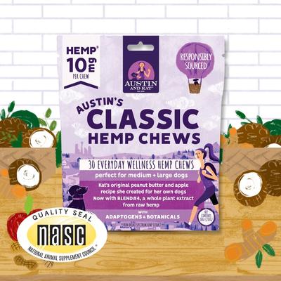 Calming 10mg Broad Spectrum Hemp Chews Supplement for Dogs, 30 count