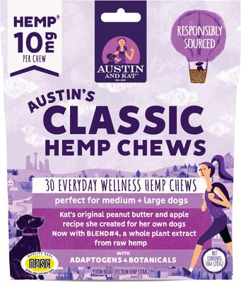 Calming 10mg Broad Spectrum Hemp Chews Supplement for Dogs, 30 count