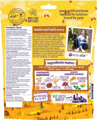 Brady's All-in-1 Senior Support 14mg Broad Spectrum Hemp Chews Supplement for Dogs, 30 count