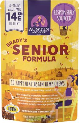Brady's All-in-1 Senior Support 14mg Broad Spectrum Hemp Chews Supplement for Dogs, 30 count
