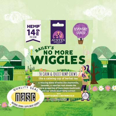 Bailey's Calm & Quiet 14mg Broad Spectrum Hemp Chews Supplement for Dogs, 30 count