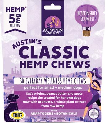 Calming 5mg Broad Spectrum Hemp Chews Supplement for Dogs, 30 count