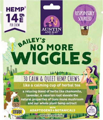 Bailey's Calm & Quiet 14mg Broad Spectrum Hemp Chews Supplement for Dogs, 30 count