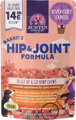Bakko's Total Hip & Joint 14mg Broad Spectrum Hemp Chews Supplement for Dogs, 30 count