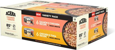 Salmon & Chicken + Chicken & Tuna Variety Pack Chunks in Broth Wet Cat Food, 3-oz can, case of 12