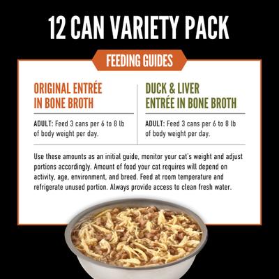 Premium Original Variety Pack Duck & Chicken Pate Wet Cat Food Recipes, 3-oz can, case of 12