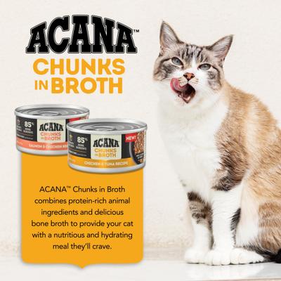 Salmon & Chicken + Chicken & Tuna Variety Pack Chunks in Broth Wet Cat Food, 3-oz can, case of 12