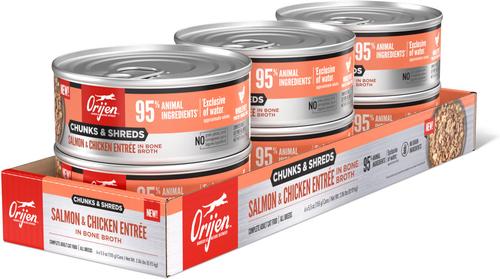 Original Chunks & Shreds Variety Pack Salmon & Chicken Entrees Wet Cat Food, 3-oz can, case of 12
