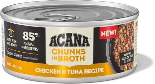 Chicken & Tuna Chunks in Broth Wet Cat Food, 5.5-oz can, case of 6