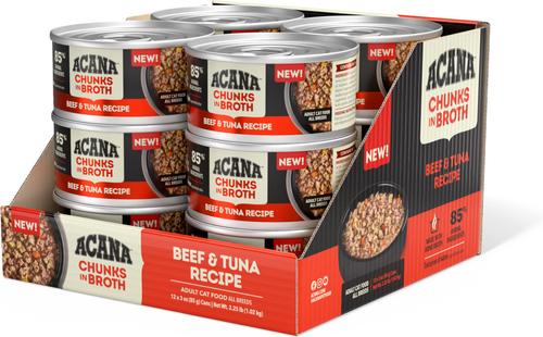 Salmon & Chicken + Chicken & Tuna Variety Pack Chunks in Broth Wet Cat Food, 3-oz can, case of 12
