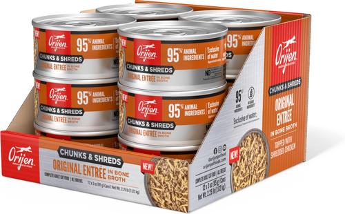 Original Chunks & Shreds Variety Pack Salmon & Chicken Entrees Wet Cat Food, 3-oz can, case of 12