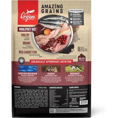 Alimento seco para perros de razas pequeñas con alto contenido proteico Amazing Grains, bolsa de 4.5 kg