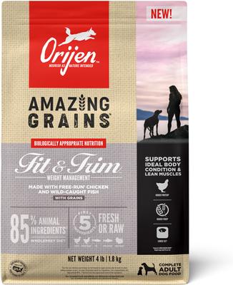 Amazing Grains Fit & Trim High-Protein Dry Dog Food, 4-lb bag