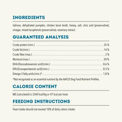 Chewy Salmon with Skin, Coat, & Digestive Support Strips Dog Treats, 4-oz bag