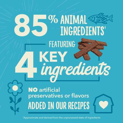 Golosinas masticables para perros de salmón con piel, pelaje y tiras de apoyo digestivo, bolsa de 4 oz