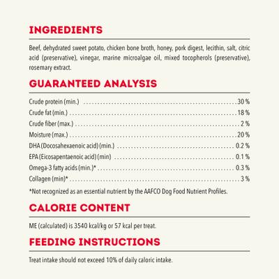 Chewy Beef with Hip & Joint Support Strips Dog Treats, 4-oz bag