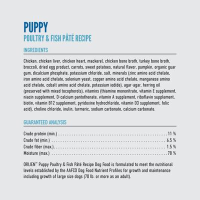 Puppy Pate Poultry & Fish Wet Dog Food, 12.8-oz can, case of 12