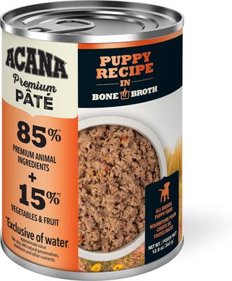 Premium Pate Puppy in Bone Broth Grain-Free Wet Dog Food, 12.8-oz can, case of 12