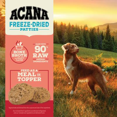 Ranch-Raised Beef Patties Grain-Free High-Protein Freeze-Dried Dog Food & Topper, 14-oz bag