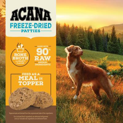 Free-Run Chicken Patties Grain-Free High-Protein Freeze-Dried Dog Food & Topper, 14-oz bag