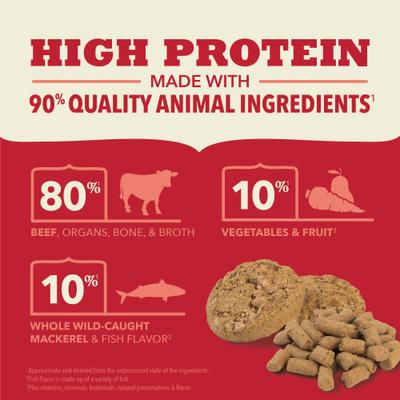 Ranch-Raised Beef Patties Grain-Free High-Protein Freeze-Dried Dog Food & Topper, 14-oz bag