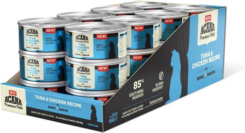 Premium Tuna & Chicken in Bone Broth Pate Wet Cat Food, 3-oz can, case of 24