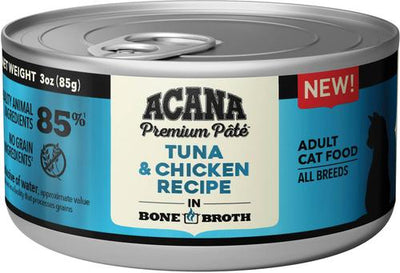 Premium Tuna & Chicken in Bone Broth Pate Wet Cat Food, 3-oz can, case of 24