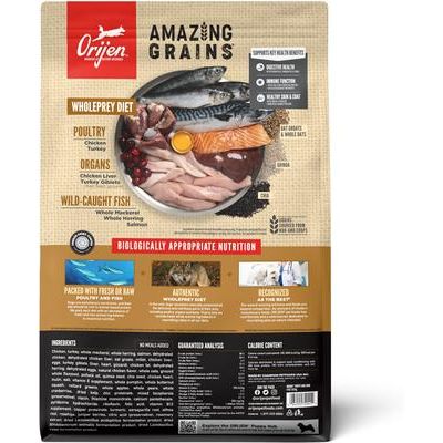 Alimento seco para cachorros con alto contenido proteico Amazing Grains, bolsa de 4 lb