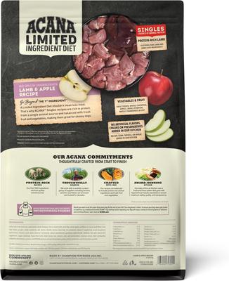 Singles Limited Ingredient Lamb & Apple Grain-Free High-Protein Dry Dog Food, 4.5-lb bag