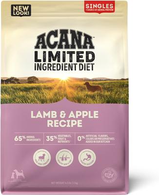 Singles Limited Ingredient Lamb & Apple Grain-Free High-Protein Dry Dog Food, 4.5-lb bag
