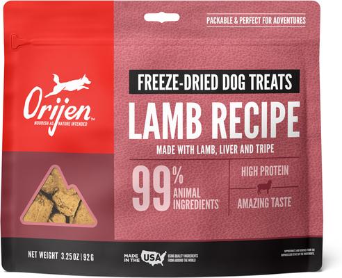 Grass Fed Lamb Grain-Free High-Protein Freeze-Dried Dog Treats, 3.25-oz bag