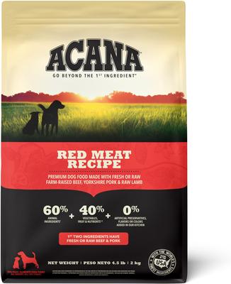 Bundle: ACANA Premium Chunks Beef Recipe in Bone Broth Wet Food + Red Meat Recipe Dry Dog Food