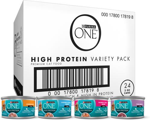 Natural Chicken, Tuna, Salmon & Trout Variety Pack High Protein Wet Cat Food, 3-oz, case of 24