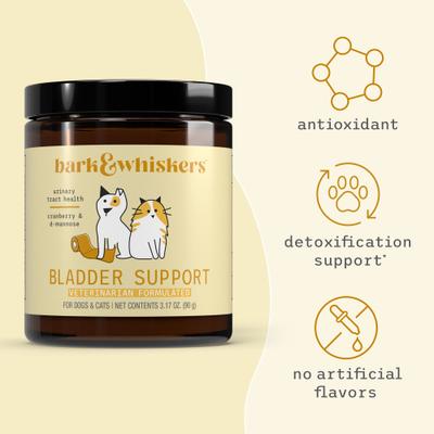 Bladder Support Powder Supplement for Dogs & Cats, 3.17-oz bottle