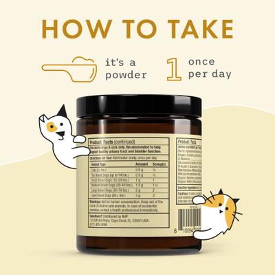 Bladder Support Powder Supplement for Dogs & Cats, 3.17-oz bottle