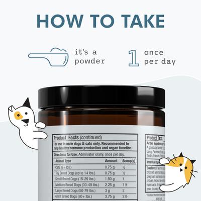 Suplemento para el apoyo glandular de mascotas para perros machos