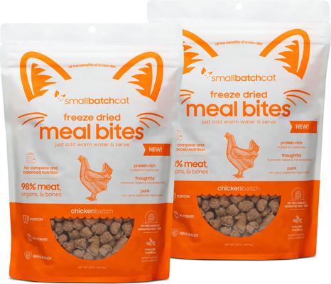 Non-GMO Chicken Meal Bites Freeze-Dried Cat Food, 10-oz bag, 10-oz bag, bundle of 2