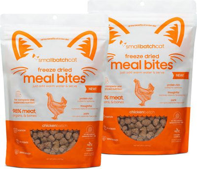 Non-GMO Chicken Meal Bites Freeze-Dried Cat Food, 10-oz bag, 10-oz bag, bundle of 2