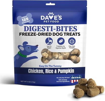 Chicken, Rice & Pumpkin High-Protein Freeze-Dried Dog Treats, 4-oz bag
