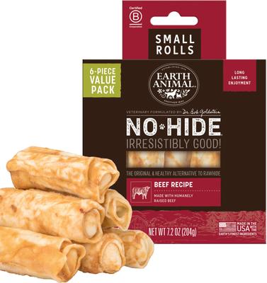 No-Hide Small Rolls Long Lasting Natural Rawhide Alternative Chicken Recipe Chew Dog Treats, 1 count