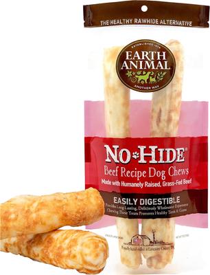 No-Hide Large Rolls Long Lasting Natural Rawhide Alternative Beef Recipe Chew Dog Treats, 1 count