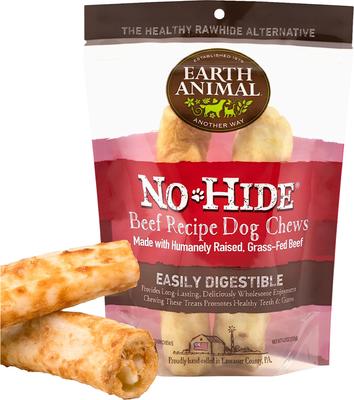No-Hide Medium Rolls Long Lasting Natural Rawhide Alternative Pork Recipe Chew Dog Treats, 3 count