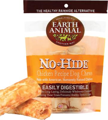 Bundle: Earth Animal Wisdom Air-Dried Chicken Recipe Premium Natural Dog Food, 2-lb bag + No-Hide Small Rolls Long Lasting Natural Rawhide Alternative Chicken Recipe Chew Dog Treats, 2 count