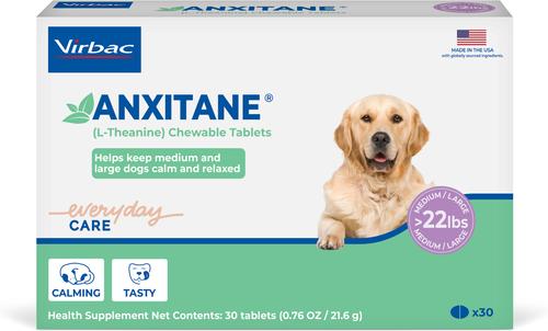 Anxitane (L-Theanine) Medium & Large Chewable Dog Tablets, 30 count